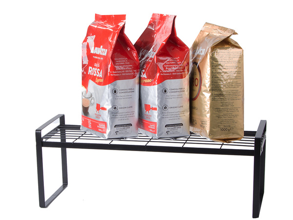 Металлическая полка одноярусная кухонная стойка-органайзер черная для кухни