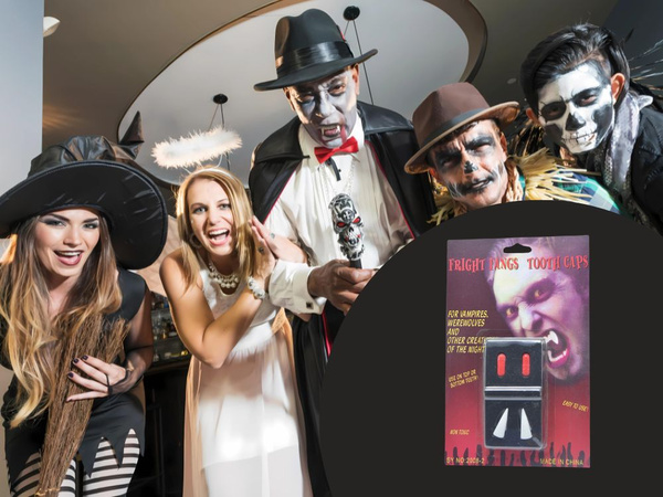 Vampiir dracula libahunt komplekt halloween valehambad võltsitud verega