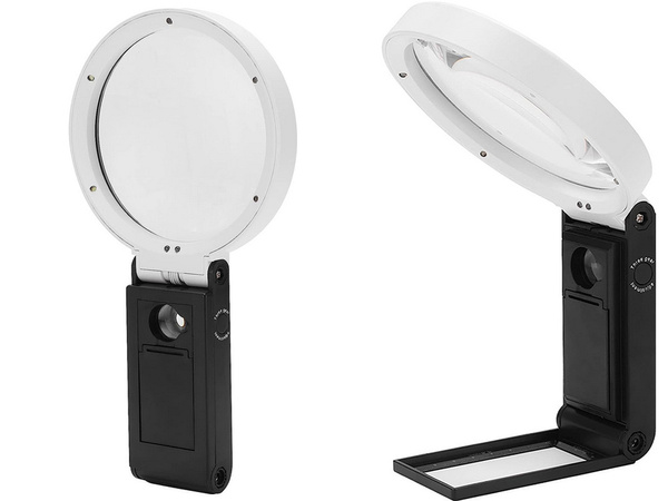 Sulankstomas juvelyrinis didinamasis stiklas 10x 25x 6 led 2 uv skalė