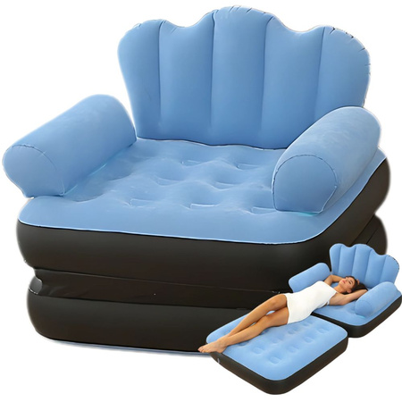 2in1 aufblasbares sofa sessel liegebett mit rückenlehne armlehnen daybed