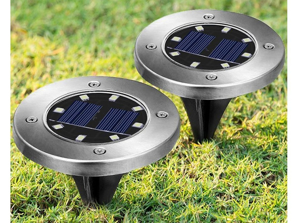 Solární disková zahradní světla twilight sensor 4ks