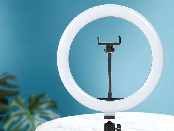 Lampa pierścieniowa led ring + uchwyt na telefon + statyw 100cm 3 odcienie