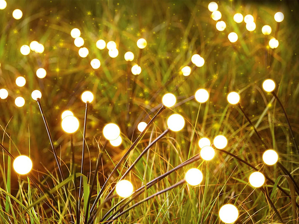 SOLARNE VRTNE LUČKE KROGLICE 2 KOSA Z 8 LED LUČKAMI, DOLŽINA 70 CM