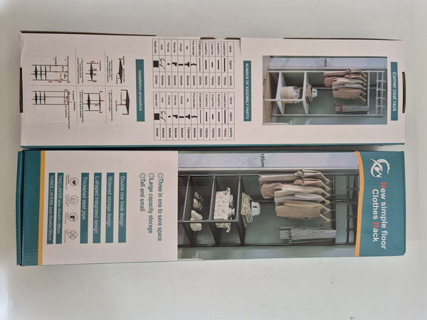 Cuier de colț pentru haine cu rafturi pentru pantofi dulap metalic