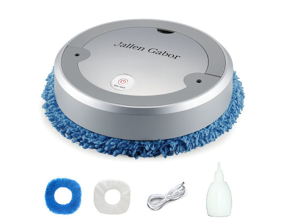 Automatický bezdrôtový elektrický čistiaci mop robot, strieborný