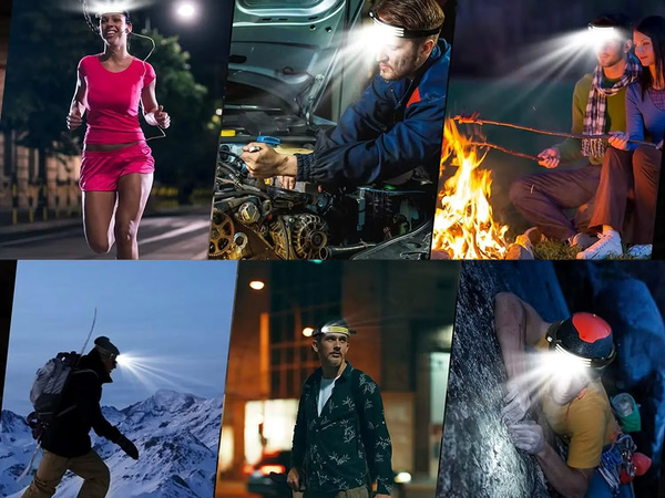 GALVOS LEMPOS LED BATERIJOMIS MAITINAMA USB GALVOS LEMPA SU JUDESIO JUTIKLIU 3 JUOSTELĖMIS