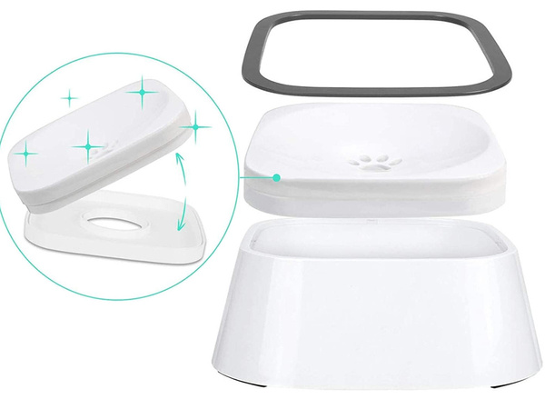 Floating water bowl for dog and cat 1l non-splashing slow drinker
