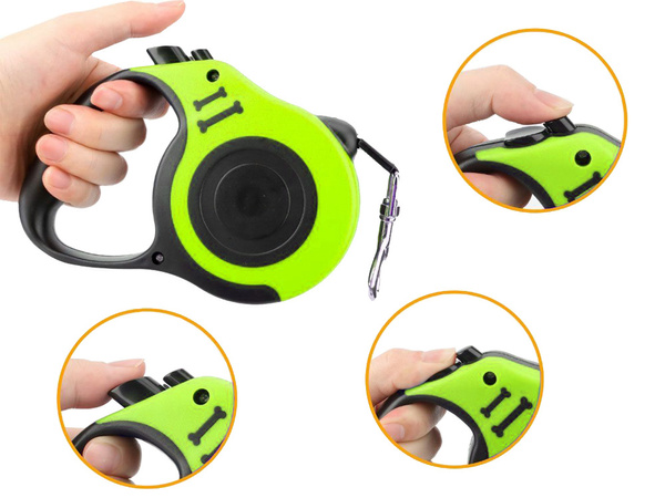 Ligne automatique pour chiens blocage puissant courbe légère 5m 15kg