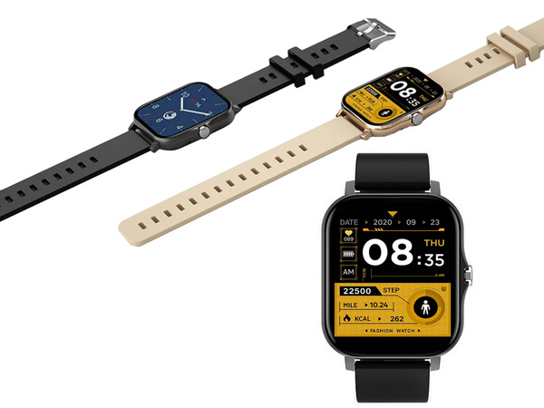 Smartwatch sieviešu vīriešu gumijas siksna sporta bluetooth sarunas melna