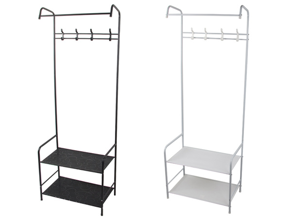 Standing clothes hanger for outerwear jackets shoes stand shelves