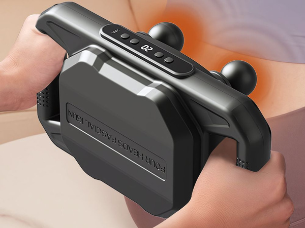 Výkonný masážny prístroj na telo 4 hlavy 20 úrovní sily + 6 pulzných režimov usb