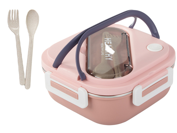 Breakfast box with compartments cutlery container microwaveable lunchbox 1000ml