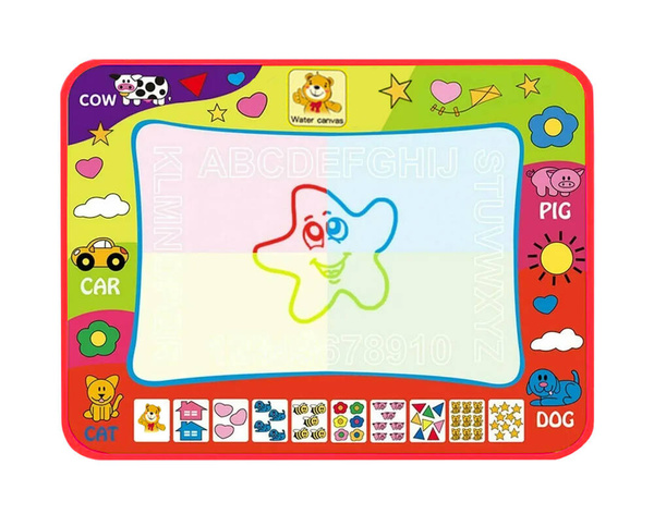 Tapis d'aquarelle grandes lettres chiffres éducation