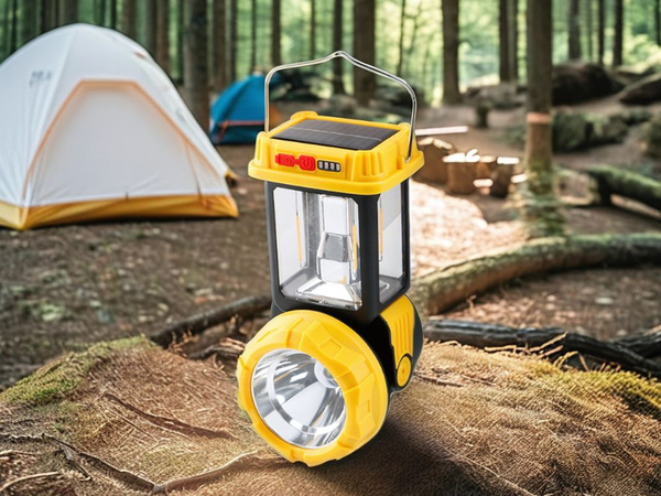 Lámpara solar led para camping con soporte para colgar 5 modos