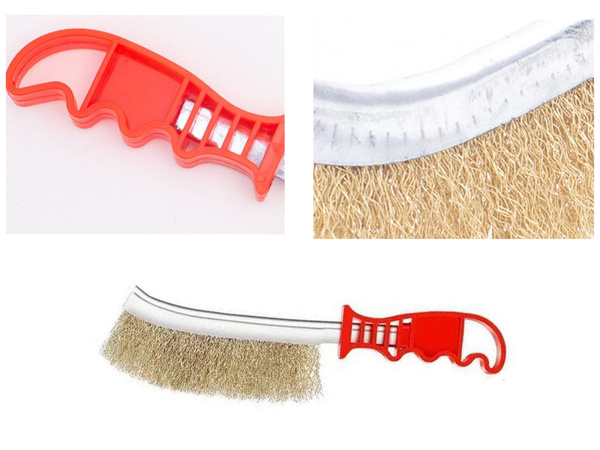 Brass wire brush for cleaning rims power