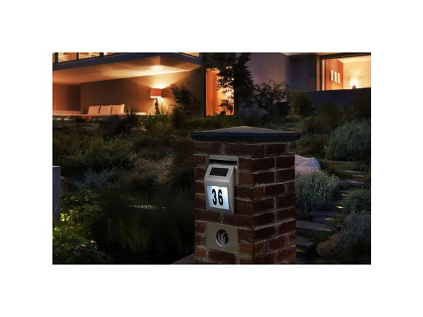 Osvětlené číslo domu solární led kovová lampa