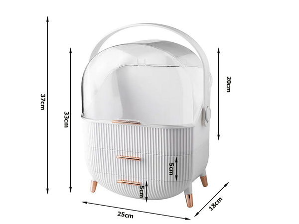 Kozmetikai szervező fiókokkal tágas nagy fogantyú elegáns