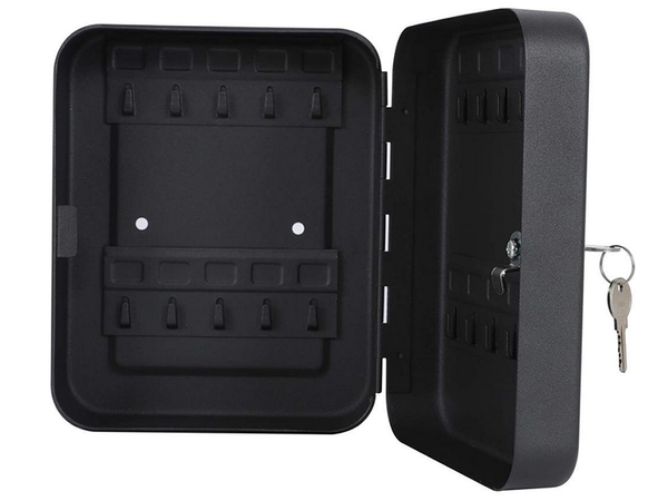 Key safe metal case lockable for 20 keys hangers with hooks
