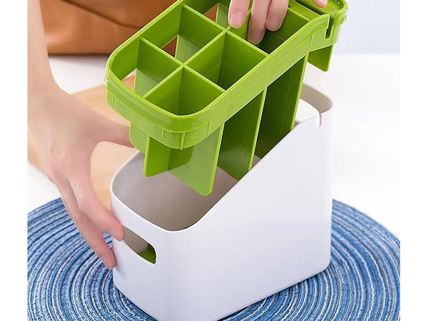 Galda piederumu organizētājs galda piederumu paplātes nažu asinātāja statīvs