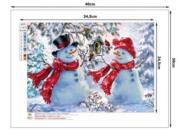 Broderie diamant set bonhomme de neige noël 5d