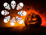 Viedol lebka maska halloween žiariace led strany