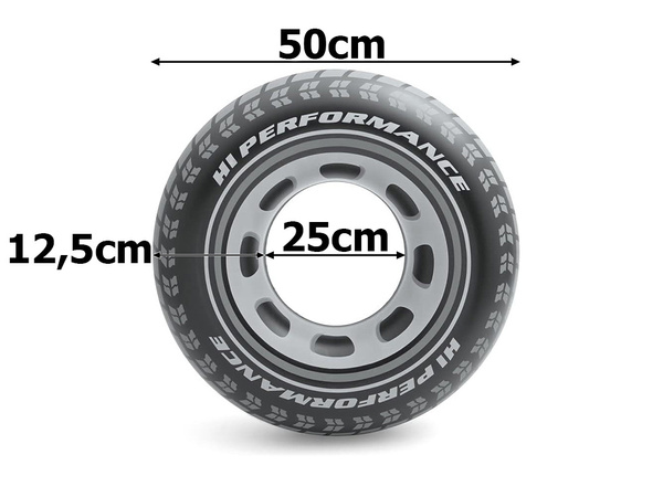 Mazs 50 cm piepūšamais ritenis mazulim peldēties baseina ūdenī