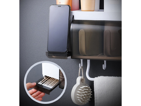 Organizator skodelice za zobne ščetke in razpršilnik za zobno pasto