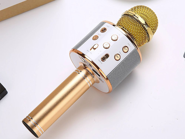 Wireless microphone bluetooth karaoke speaker round with case various modes