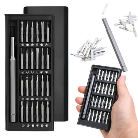 Precision screwdriver bit set magnetic bits 24 bits + case