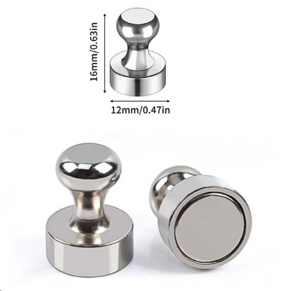 SILVER MAGNET PINS 16 PCS (125)