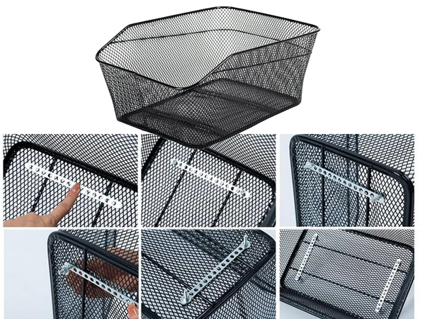 Grand panier de vélo panier de vélo en métal pour porte-bagages solide à visser