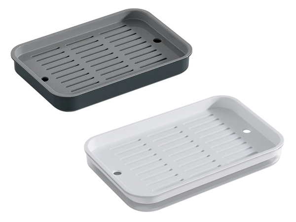 Bandeja de cocina de dos capas escurridor para platos verduras frutas plástico