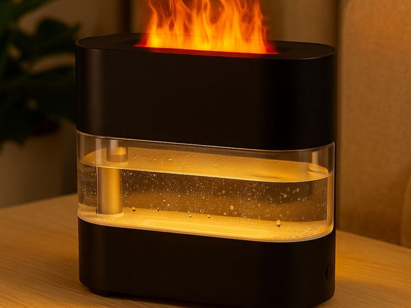 Oro drėkintuvas led židinys su liepsnos efektu aromaterapija usb nuotolinio valdymo pultas