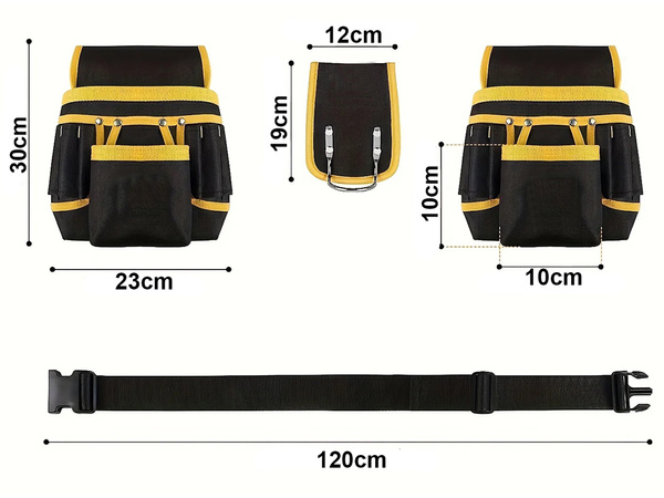 Multi-function tool belt 22 pockets hammer holder