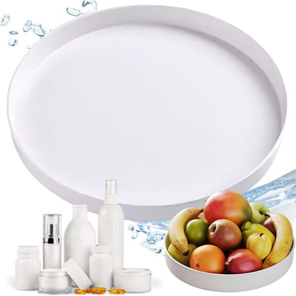 Bandeja organizadora giratoria bandeja universal 25cm cocina baño especias blanco