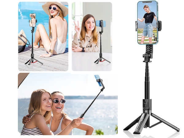 Selfie stick telefono laikiklis tripodas bluetooth nuotolinis valdymas 90 cm