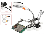 Kit de soudure troisième main loupe porte-loupe led