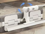 Window cleaner floor scraper rotating microfibre 2-in-1 telescopic