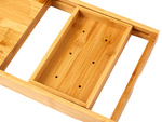 Bath shelf adjustable large bamboo spa overlay