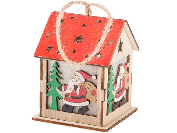 Arbre de noel suspendu en bois lanterne lumineuse decoration de noel mickey