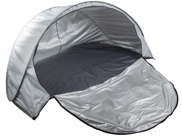 Tente de plage protection uv auto-pliante jardin gris grand