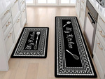 Kitchen decorative rug kit 2 pcs. Kitchen patterns rug
