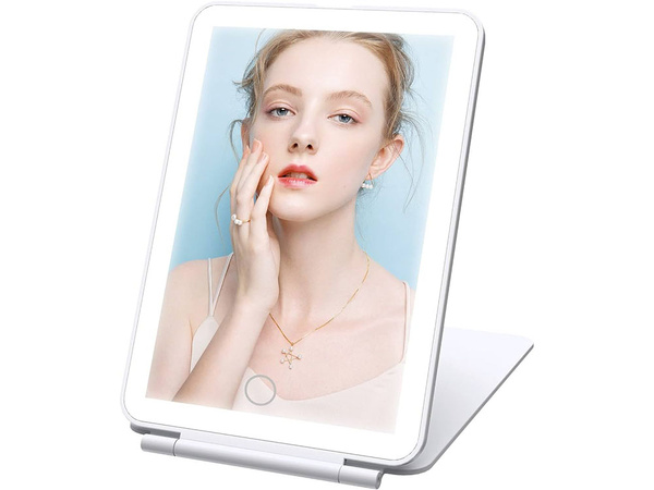 Miroir de maquillage éclairé par led miroir de voyage pliant