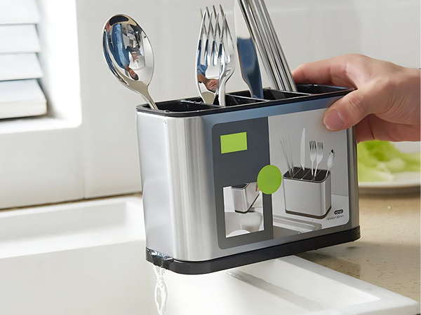 Besteckkasten edelstahl küchenorganisator 4 fächer kasten