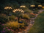 SOLAR GARDEN LIGHTS BALLS 2 PIECES WITH 8 LED LIGHTS EACH, 70 CM LONG