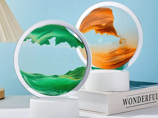 Lampe sable 3d dynamique et mouvante sable décoratif bureau usb led rgb