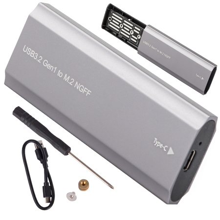 Hdd adaptér box m.2 sata ngff usb 3.1 usb typ-c 2230-2280mm