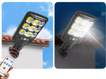 Venkovní solární pouliční lampa cob se senzorem pohybu a soumraku + dálkové ovládání
