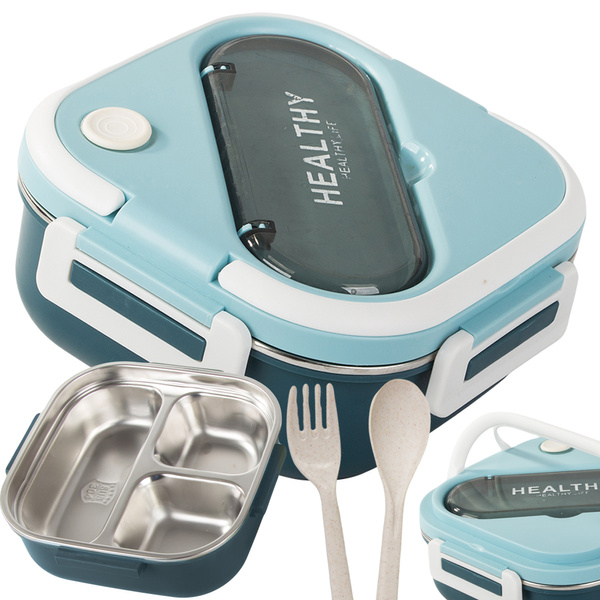 Boîte à petit-déjeuner avec compartiments boîte à couverts boîte à repas pour micro-ondes 1000 ml