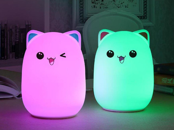 Viedol mačka nočné svetlo rgb dotyk